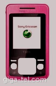 Sony Ericsson T303 front cover cherry pink