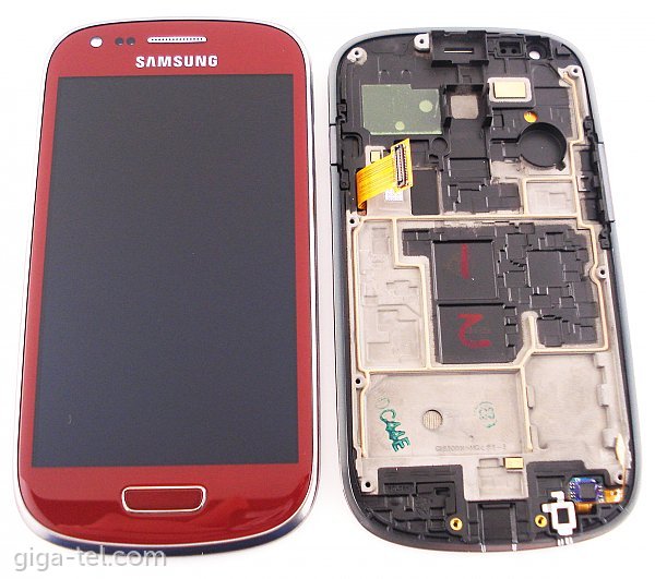 Samsung i8200,i8190 front cover + LCD + touch red