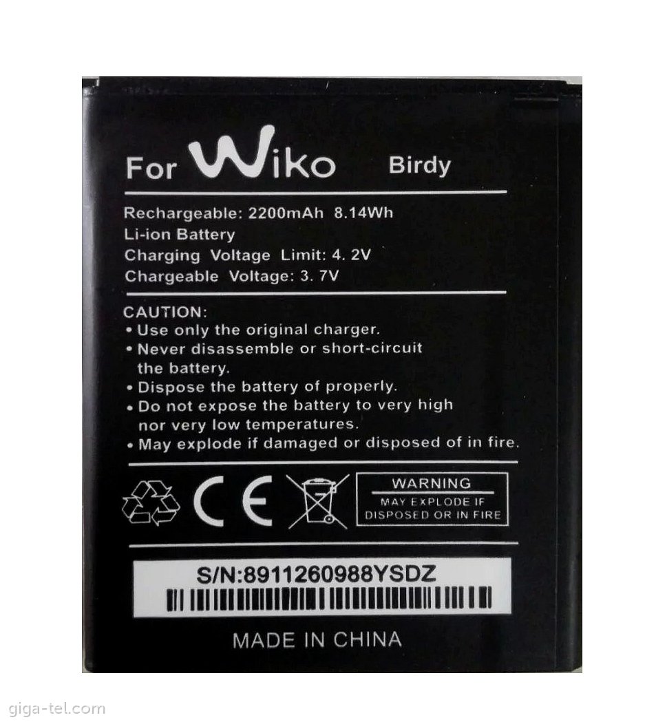 Wiko Birdy battery