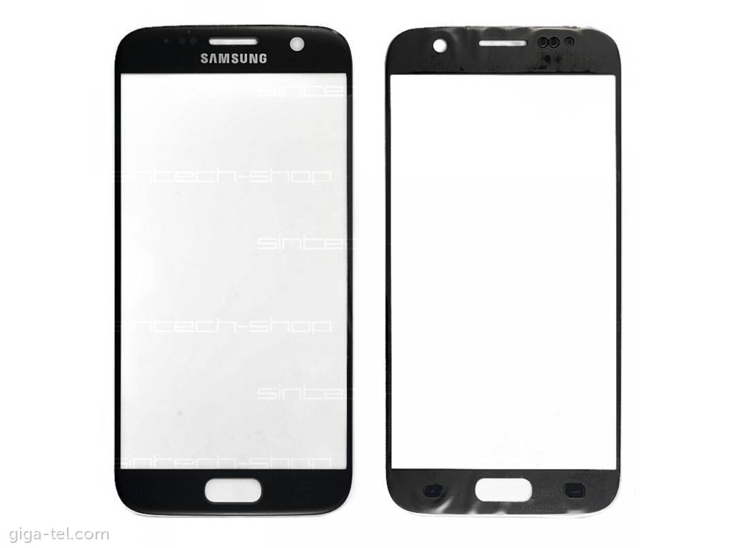 Samsung S7 glass for LCD black
