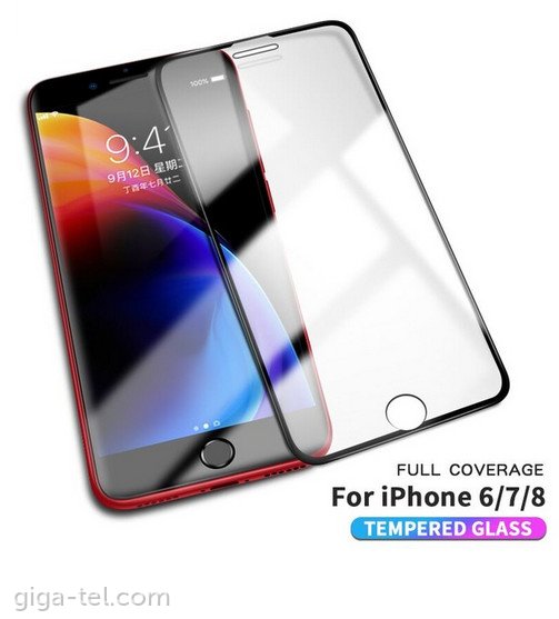 iPhone 6,6s,7,8 - 2.5D full screen tempered glass black
