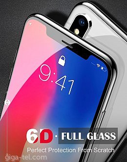 iPhone 11,XR 6D tempered glass black