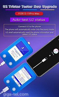    Support: 5/5S/5SE/6/6S/6SP/7/7P/8/8P/X/XR/XS/XS Max/11/11Pro/11Pro Max
JC U2 bring you the easiest way for iPhone power manager issues repair,    
Real time data read and display
    Fast identify the status of U2 ((Tristar)) charger IC
    Fast read of SN of  logic board
    working on all lightning port iPhone/iPad
    2.4 inch OLED display
    2 function buttons, the left one for vertical or horizontal display
    Multi-languages  supported
    Easy operation function and language switch buttons.
    Precise CNC machining Module made of high quality aluminum raw materials.
    Optimized algorithm ensure fast and stable working.
