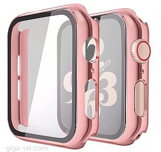 Apple Watch 44mm protective case+glass pink