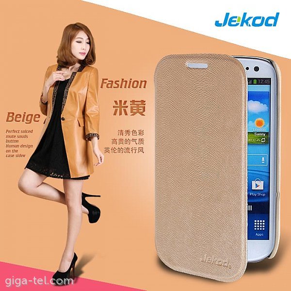 Jekod Samsung i9500,i9505 diamond letaher case  ocher