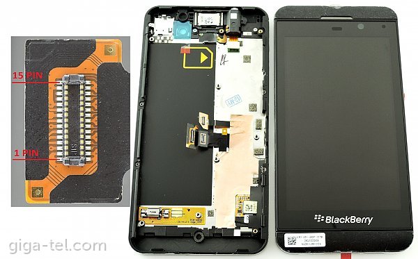 Blackberry Z10 front cover black+LCD+touch 3G 15pin
