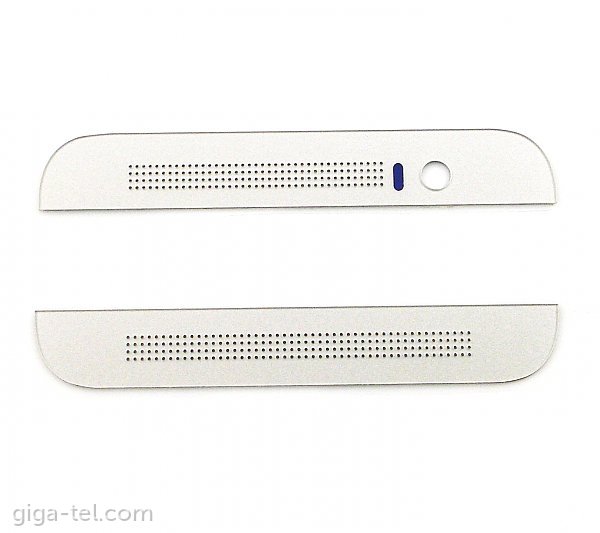 HTC E8 top+bottom covers silver