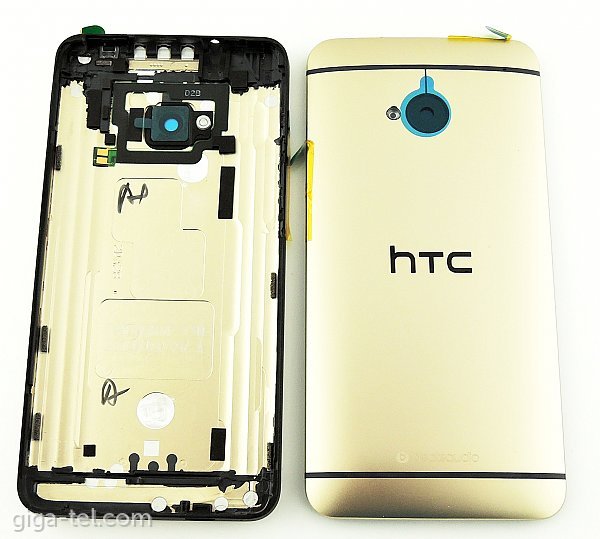 HTC One M7 battery cover gold