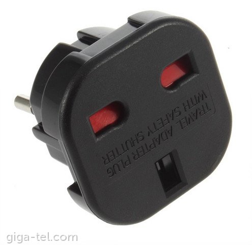 Travel adapter UK / EU black