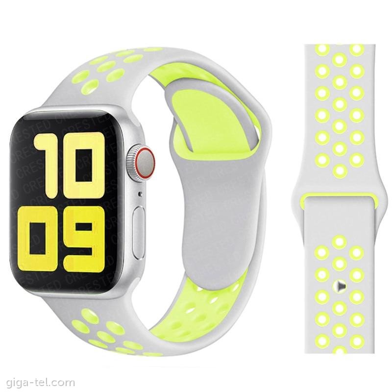 Apple Watch 38/40/41mm SPORT silicon belt grey/green