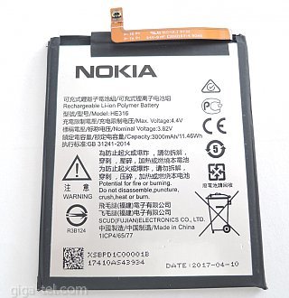 3000mAh - Nokia 6 (factory Samsung SDI - Scud Fujian)  / possible use as HE317 / HE316 / HE335
