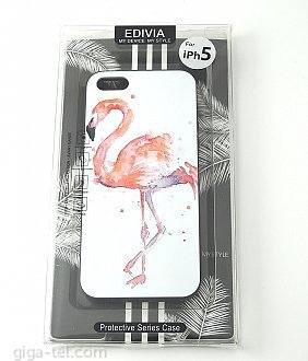 Edivia iPhone SE,5 3D case Flamingo