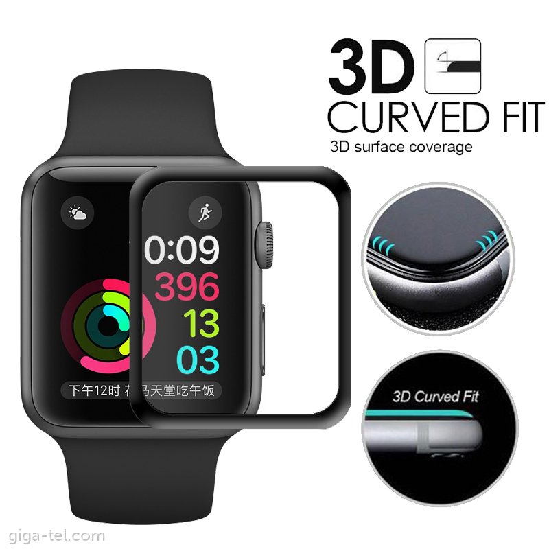 Apple Watch 38mm 3D glass black / full glue