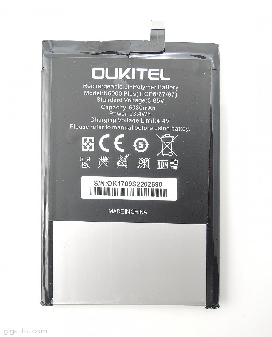 Oukitel K6000 Plus battery