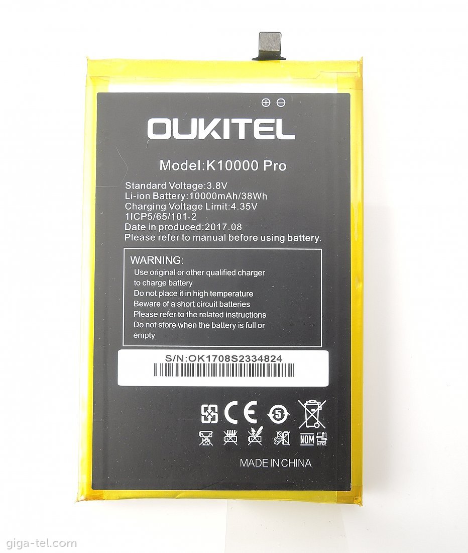 Oukitel K10000 Pro battery