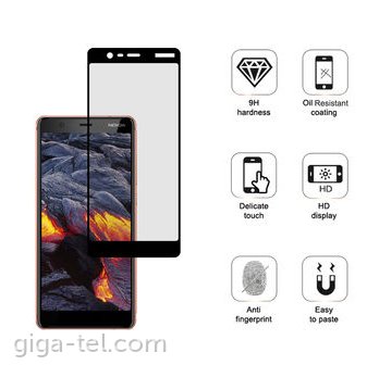 Nokia 5.1 2.5D tempered glass black