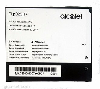 2500mAh -  Alcatel Pop 4 OT-5051 / 5051D / 5051X