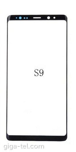 Samsung S9 glass for LCD black