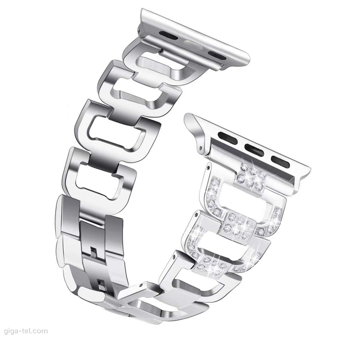 Apple Watch strap Diamond steel 38/40mm silver