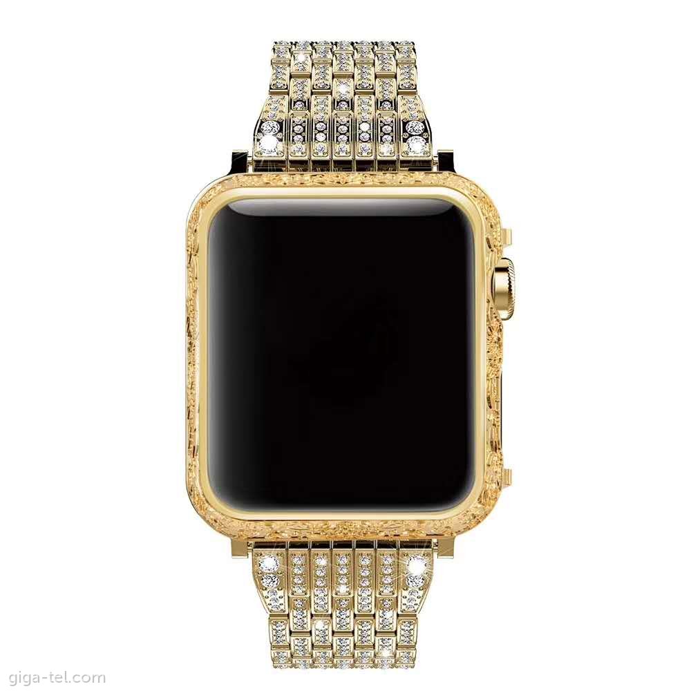 Apple Watch full crystal diamond strap+frame 42mm gold