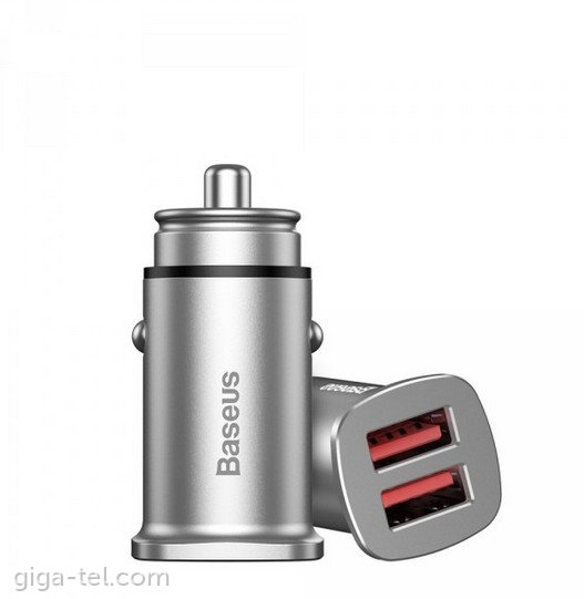 Baseus Square metal A+A 30W car charge silver