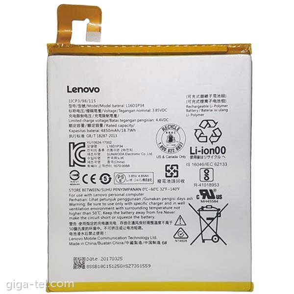 Lenovo L16D1P34 battery