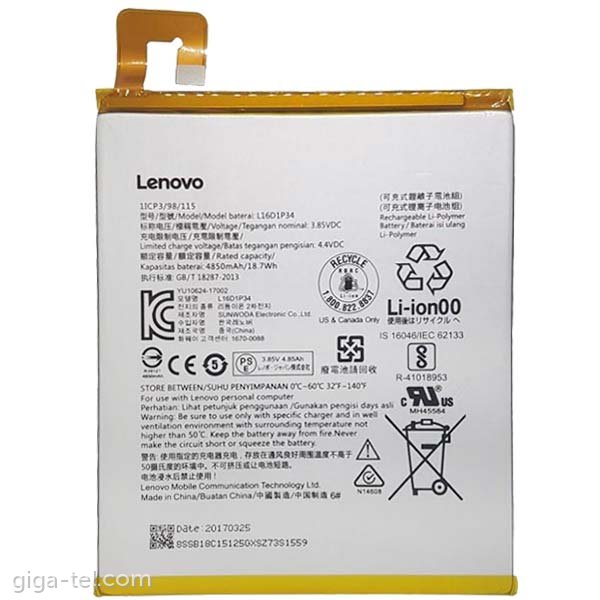 Lenovo L16D1P34, L20D1P31 battery