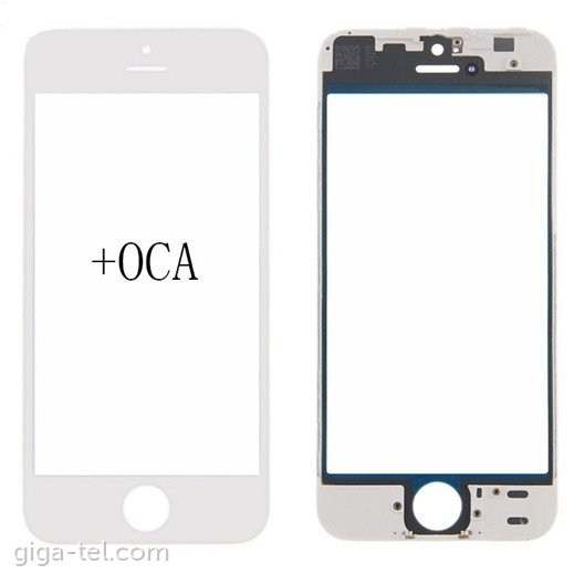 iPhone 5S,SE  glass+frame+OCA white