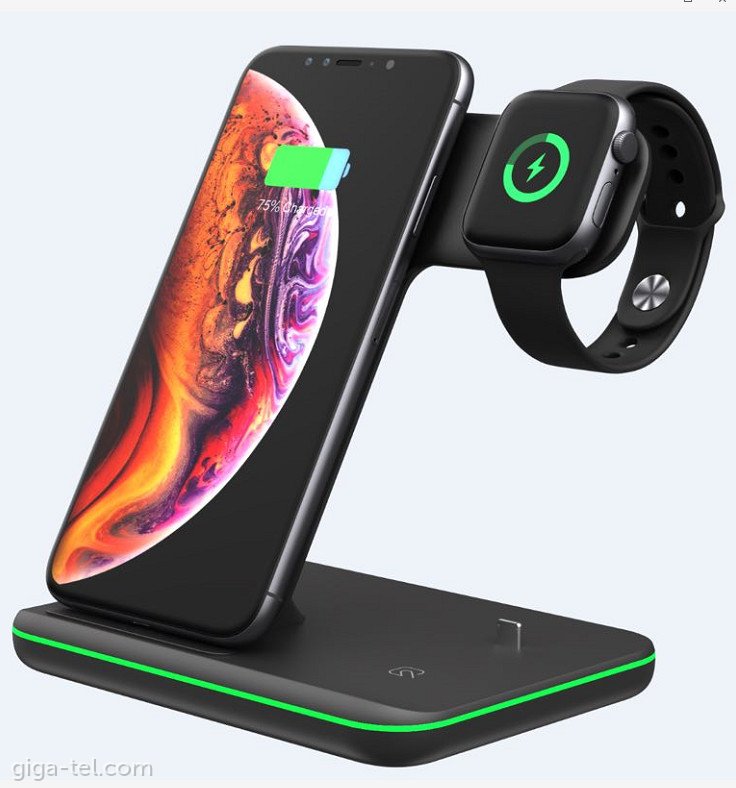 Wireless charge stand 3in1 / 15W black