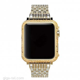 Apple Watch full crystal diamond strap+frame 42mm gold