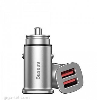 Baseus Square metal A+A 30W car charge silver