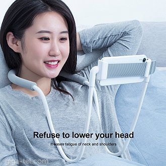 1. With flexible design, it can be hung on your neck and waist, and can be put on the desktop, it also supports selfie and has other functions
2. The angle rotation can be adjusted freely to meet different visual needs according to different use functions
3. The scaffold rod is made of a thick alloy bent pipe material, and if you adjust the camber / angle / height with any bend, the long-term stable support will be still maintained
4. High quality EV foam at the neck of the bracket, non-slip, breathable, flexible, comfortable and stress-free
5. Suitable for most of mobile devices between 4-10 inches 