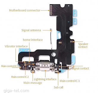 Iphone 8 universal charging+fingeprint flex black