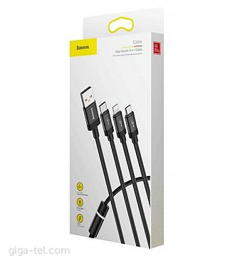 Baseus faction data cable 3in1 black
