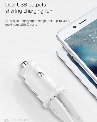 Baseus Grain car charger white