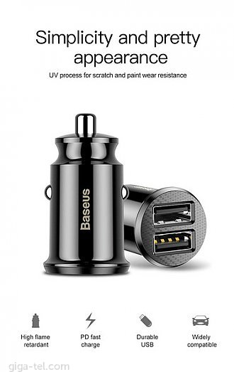 Baseus Circular 30W car charger black