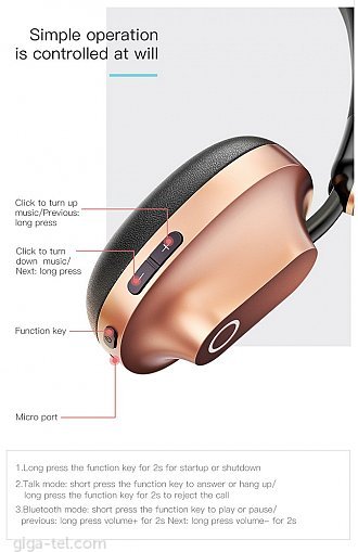Baseus Encok wireless headphone gold
