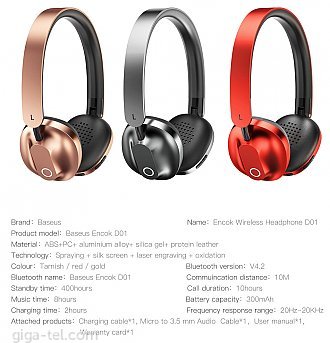 Baseus Encok wireless headphone gold