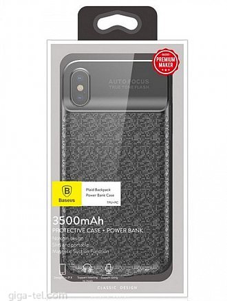 Baseus power bank case 3500mAh / iPhone X,XS black