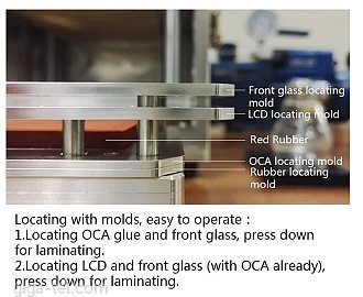 YMJ OCA lamination/vacuum machine + mould 1pcs