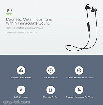 QCY M1C bluetooth earphone black