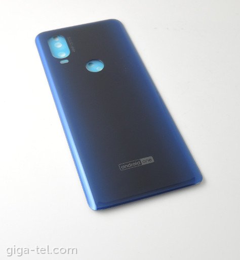 Motorola One Vision battery cover blue
