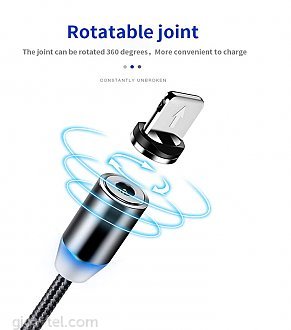 3pcs connectors Type-C, Micro USb, Ligthning / stron magnet with light