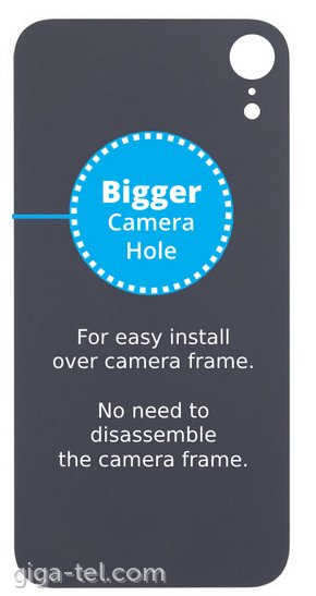 iPhone XR battery glass / cover black - big camera hole