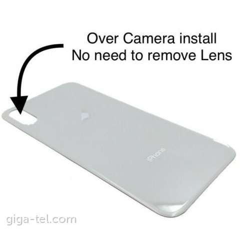 iPhone X battery cover glass white / bigger camera hole