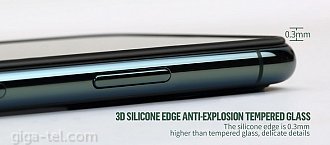 iPhone X,XS,11 Pro 3D silicon Edge tempered glass
