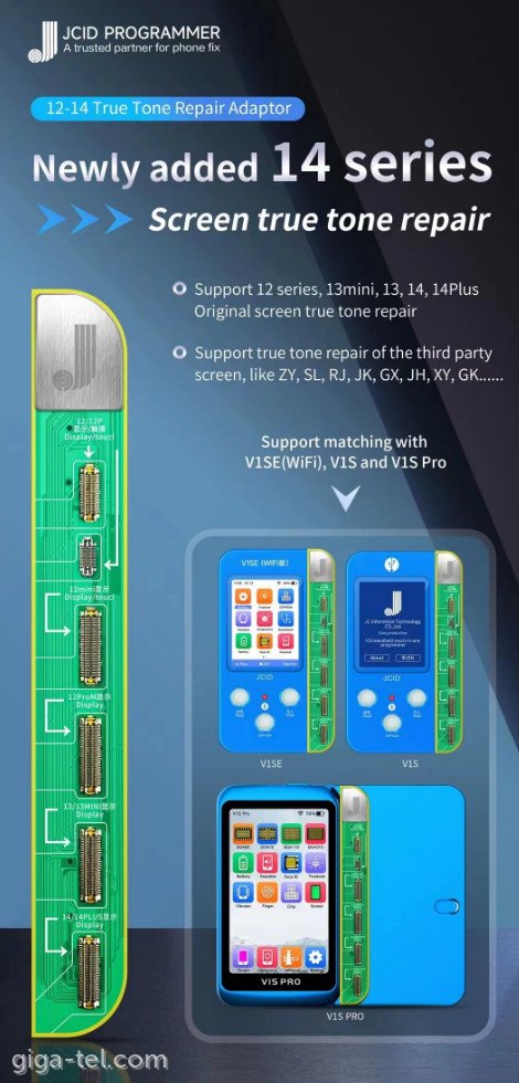  JC-V1S,V1SE upgrade modul for iphone 12-15 LCDs