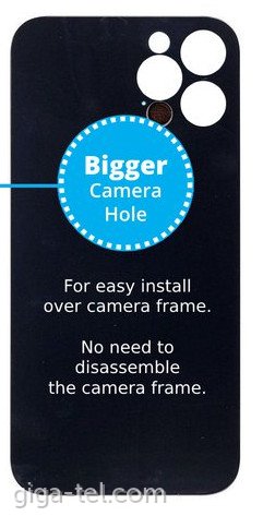 iPhone 11 Pro Max back glass black OEM / camera big hole