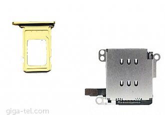 iPhone XR dual SIM reader+tray yellow