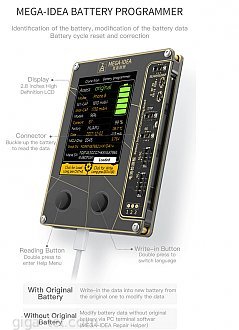 Programmer box for battery setting, read and write, for SE-XS Max